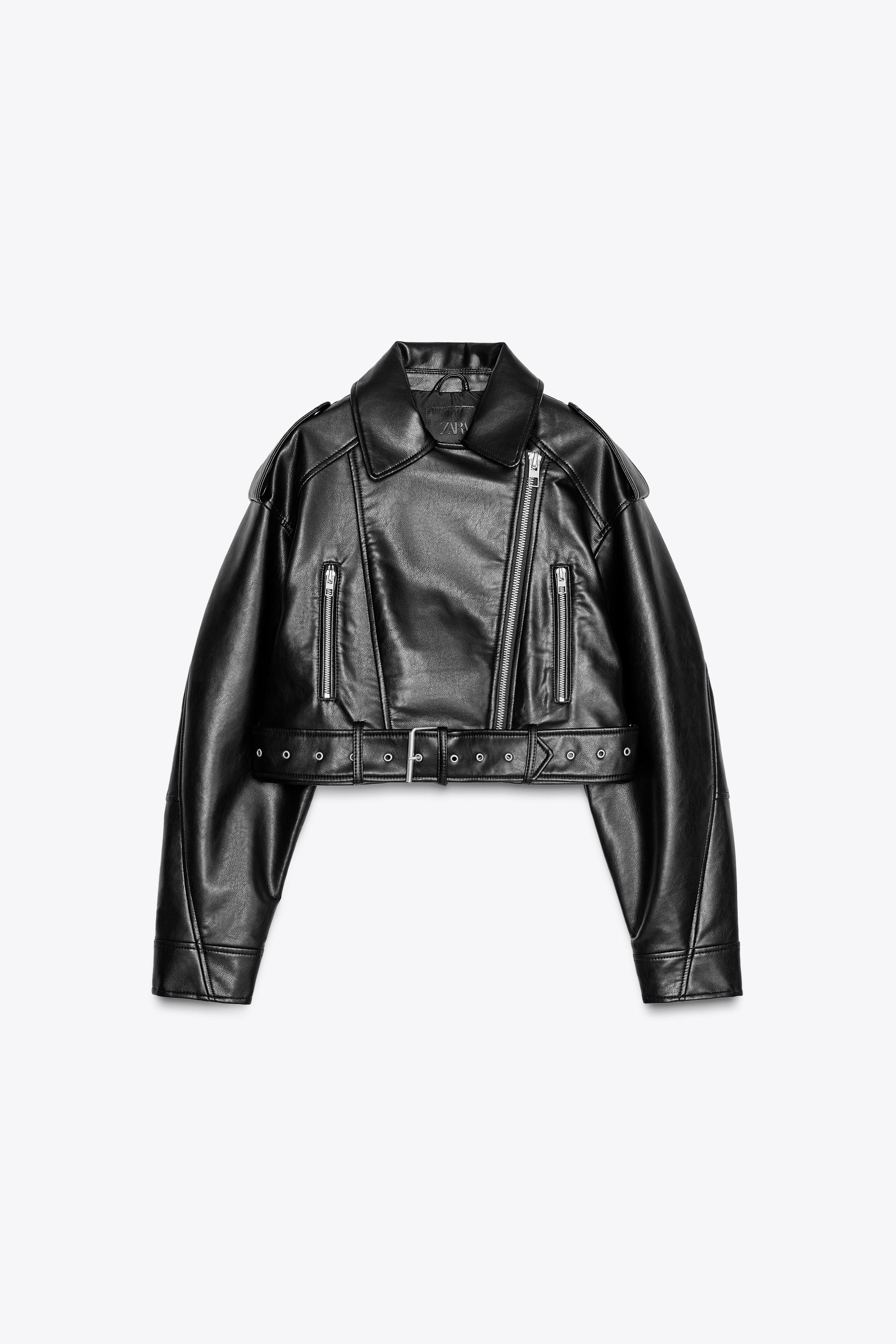 کاپشن موتورسواری کوتاه طرح چرم زارا zara