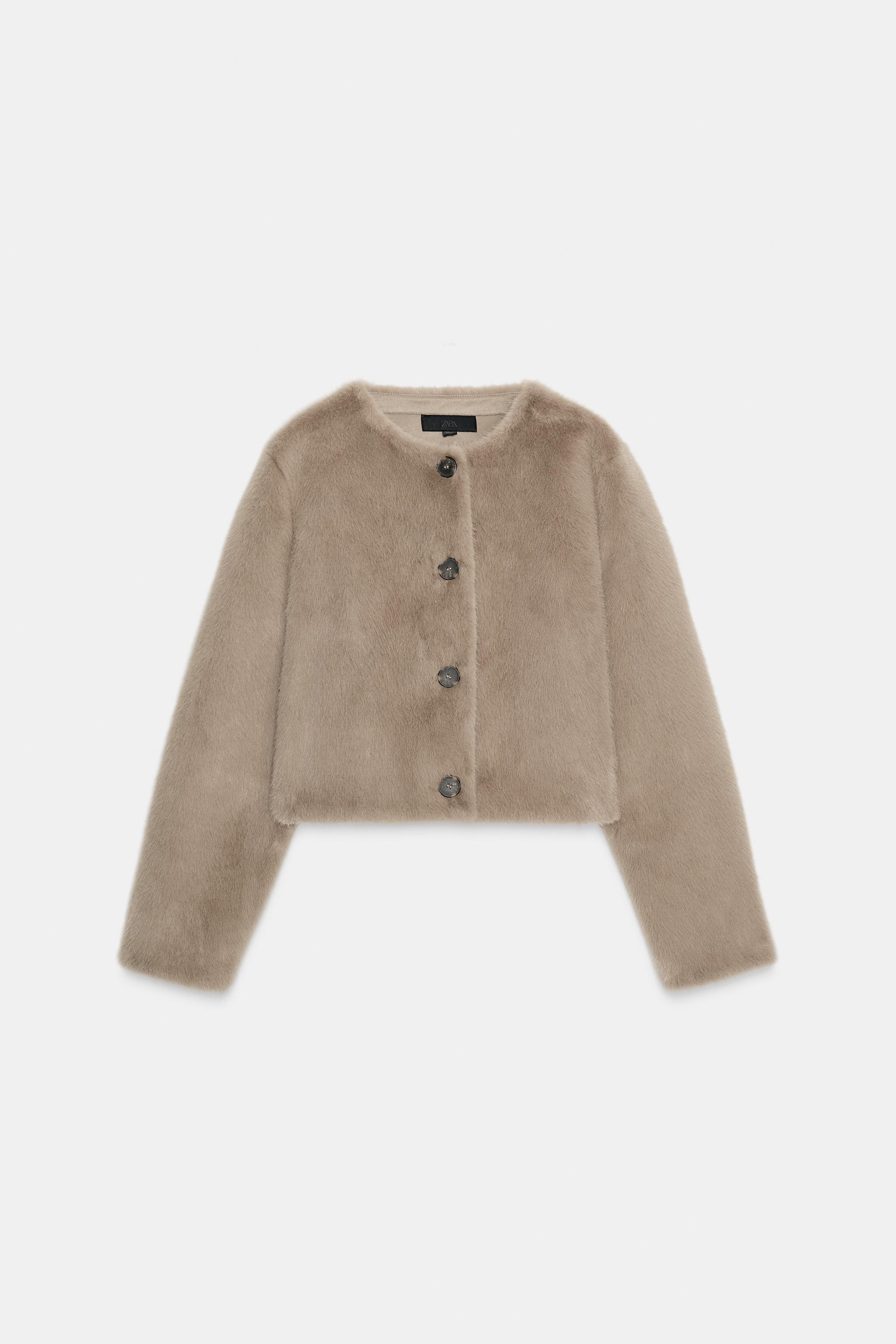کاپشن کوتاه خز مصنوعی زارا zara