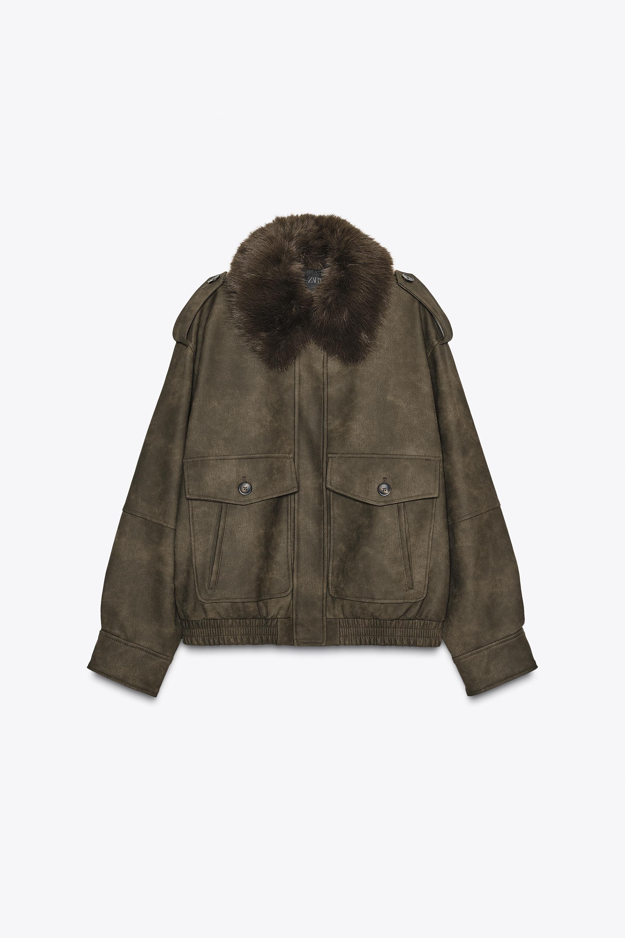 ژاکت جیر مصنوعی یقه جداشونده زارا zara